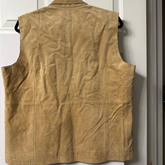 Ruff Hewn Suede vest, L, Tan, zip Front, Stand up Neck, pockets perfect cond - Picture 11 of 13